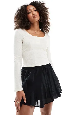 ASOS Cotton godet mini skirt in