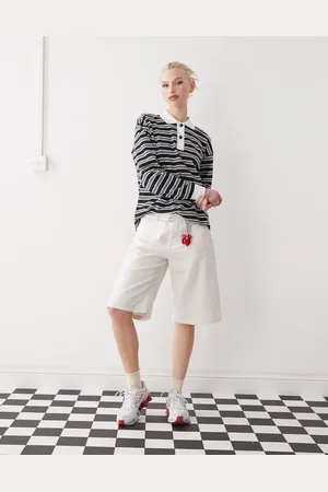 Monki Utility jorts in beige