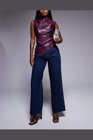 Kaiia Exclusive wide leg jeans in indigo wash