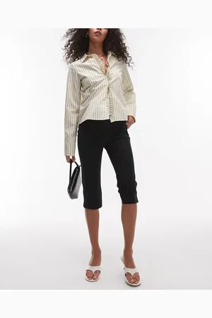 ARKET Tailored capri pants with structured front leg pinktuck in