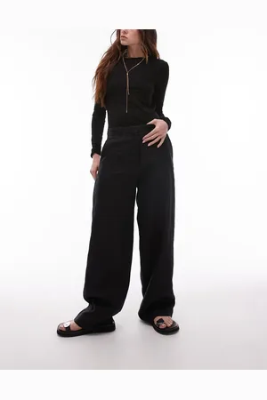 ARKET Linen straight leg trousers with flat front in