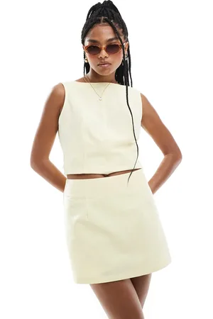 ASOS Linen blend skort in buttermilk