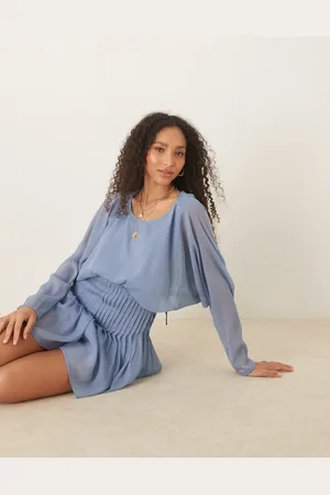 ASOS Cowl back pleated bodice playsuit in dusky