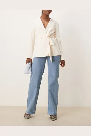 SELECTED Femme Alice wide leg jeans in light denim