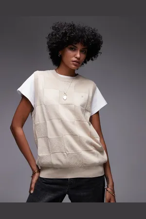 Carhartt Checker knit vest in beige