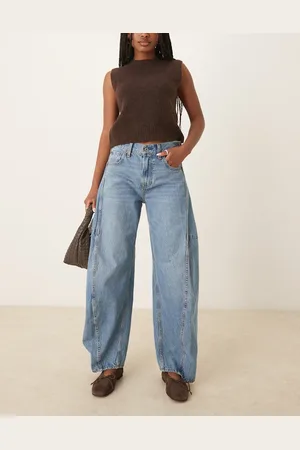 Abercrombie & Fitch Bubble baggy jean in mid wash