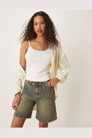 Dickies Herndon loose fit denim shorts in indigo with yellow fade