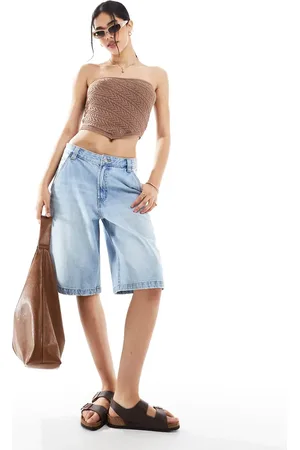 Pull&Bear Longline carpenter denim jort in mid