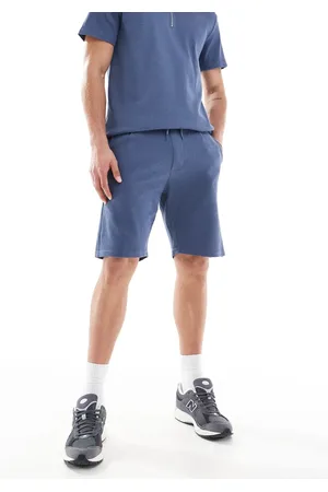 Only & Sons Texture shorts co-ord in indigo blue