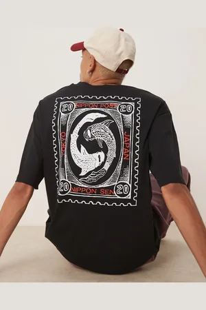 SELECTED Oversized t-shirt with koi backprint in
