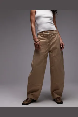ARKET Workwear trousers with triple stitch detail in washed beige