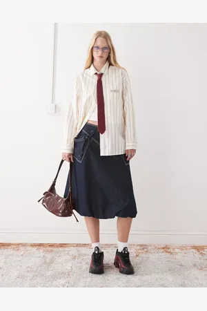 Obey Primavera stripe logo shirt in pale