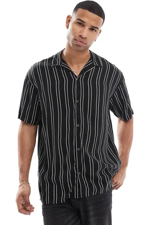 JACK & JONES Revere collar striped short sleeve shirt in