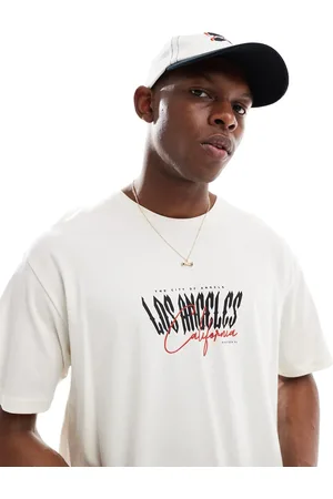 JACK & JONES Oversize t-shirt with los angeles print in cream