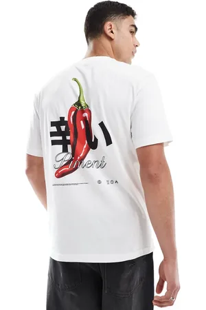 Only & Sons Oversized fit t-shirt with chilli back print in white