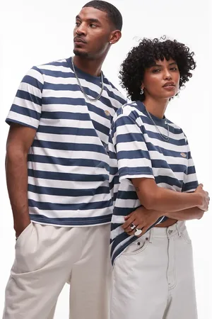 Dickies Rivergrove striped t-shirt in dark blue and white