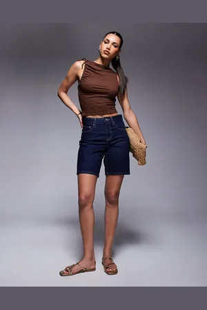 River Island Denim bermuda short in darkwash