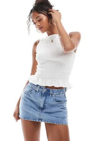 Stradivarius Denim mini skort in medium