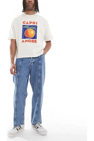 JACK & JONES Baggy fit jeans with seam detail in mid