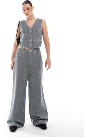 French Connection Everett denim jeans co-ord in indigo stripe
