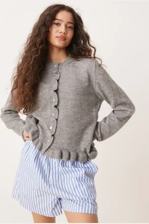 JDY Frill details knitted cardigan in light
