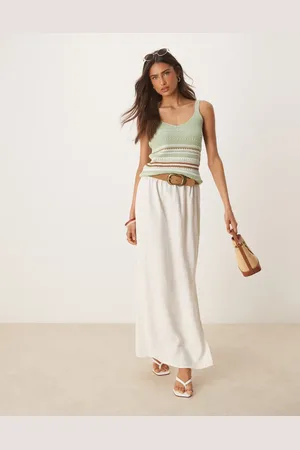 JDY Linen mix maxi skirt in