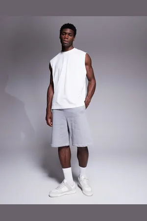ASOS Premium heavyweight oversized shorts 400gsm in marl - LGREY
