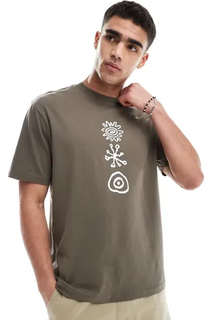 Only & Sons Oversized fit t-shirt with ancient back print in brown