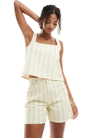 ASOS Dad short in buttermilk stripe