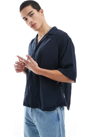 Only & Sons Relaxed fit textured revere collar shirt in