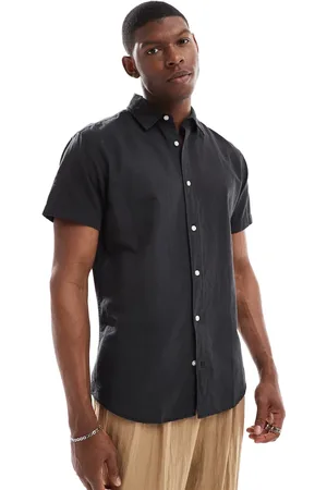 JACK & JONES Linen short sleeved shirt in