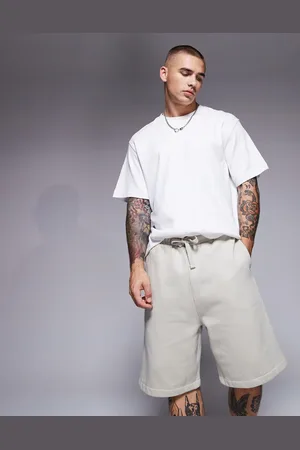 ASOS Premium heavyweight oversized shorts 400gsm in light beige - BEIGE
