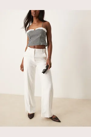 Abercrombie & Fitch Classic high rise wide leg trousers in