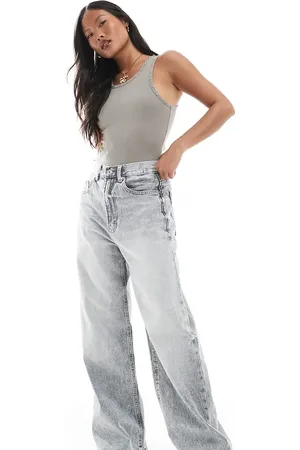Stradivarius Petite D88 baggy jean in wash