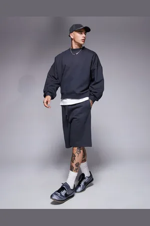 ASOS Premium heavyweight oversized shorts 400gsm in charcoal - CHARCOAL