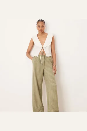 JDY Wide leg trousers in stripes