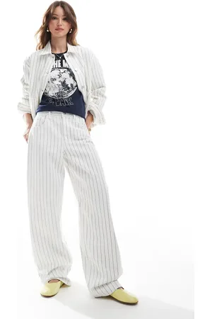 Pull&Bear Balloon jean co-ord in pinstripe