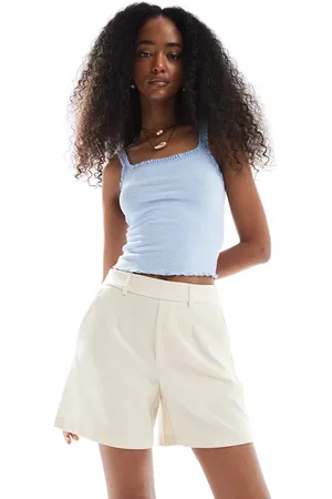 Object Tailored elasticated back shorts in cream