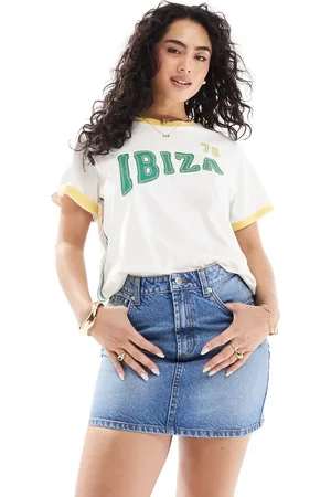 ASOS High waisted mini skirt in midwash