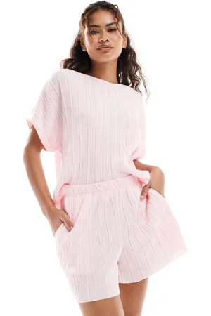 VERO MODA Plisse short co-ord in