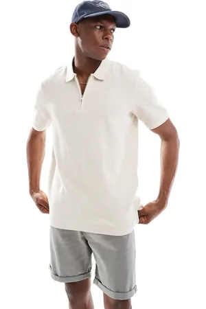 JACK & JONES Zip polo in beige