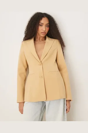 ASOS Moulded hip blazer in caramel
