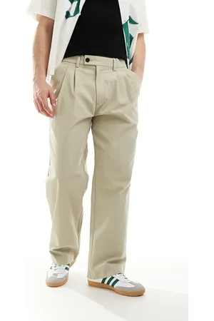 JACK & JONES Bill wide fit pleated trouser in beige