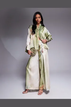 DASKA Satin trousers co-ord in floral print