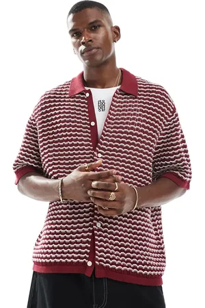 JACK & JONES Crochet button through polo in