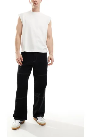 JACK & JONES Baggy fit carpenter trouser in with contrasting stitching