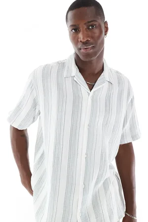 JACK & JONES Revere collar shirt in texture stripe