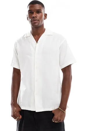 JACK & JONES Revere collar linen shirt in