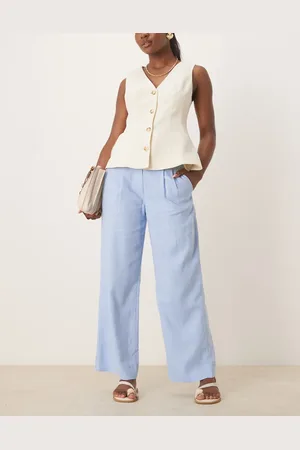 Abercrombie & Fitch Curve love low rise linen trousers in