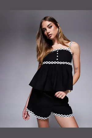 River Island Daisy trim short co-ord in